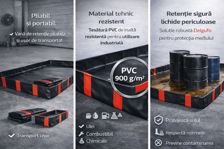 Vana de retentie pliabila pentru lichide din prelata PVC | Delgufo