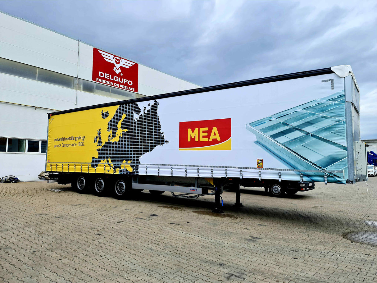 Prelata laterală cu Personalizare full policromie pentru semiremorcă TIR